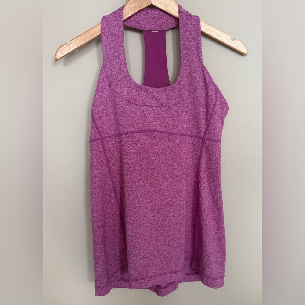 Lululemon Women’s Heathered Ultra Violet Scoop Neck Tank - Size 8